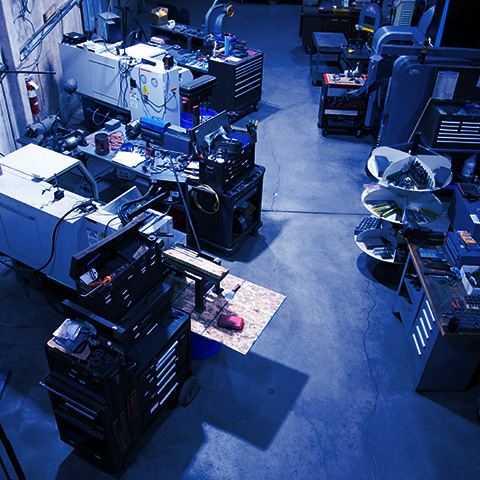 CNC machine shop floor at Focal Point CNC Solutions in Flint, MI with advanced milling and turning centers.